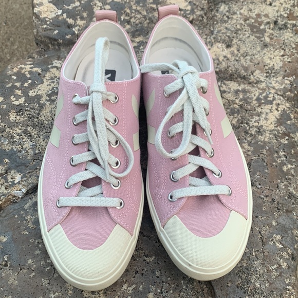 Veja Pink and Cream Women's Sneakers Preppy Elle Woods Academia Walking - Picture 3 of 9